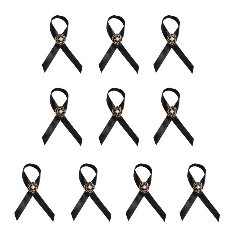 

Set of 10pcs Ribbon Badge Pin Brooch Secure Clasp Design Gentle On Delicate Fabric Evening Wear Essential