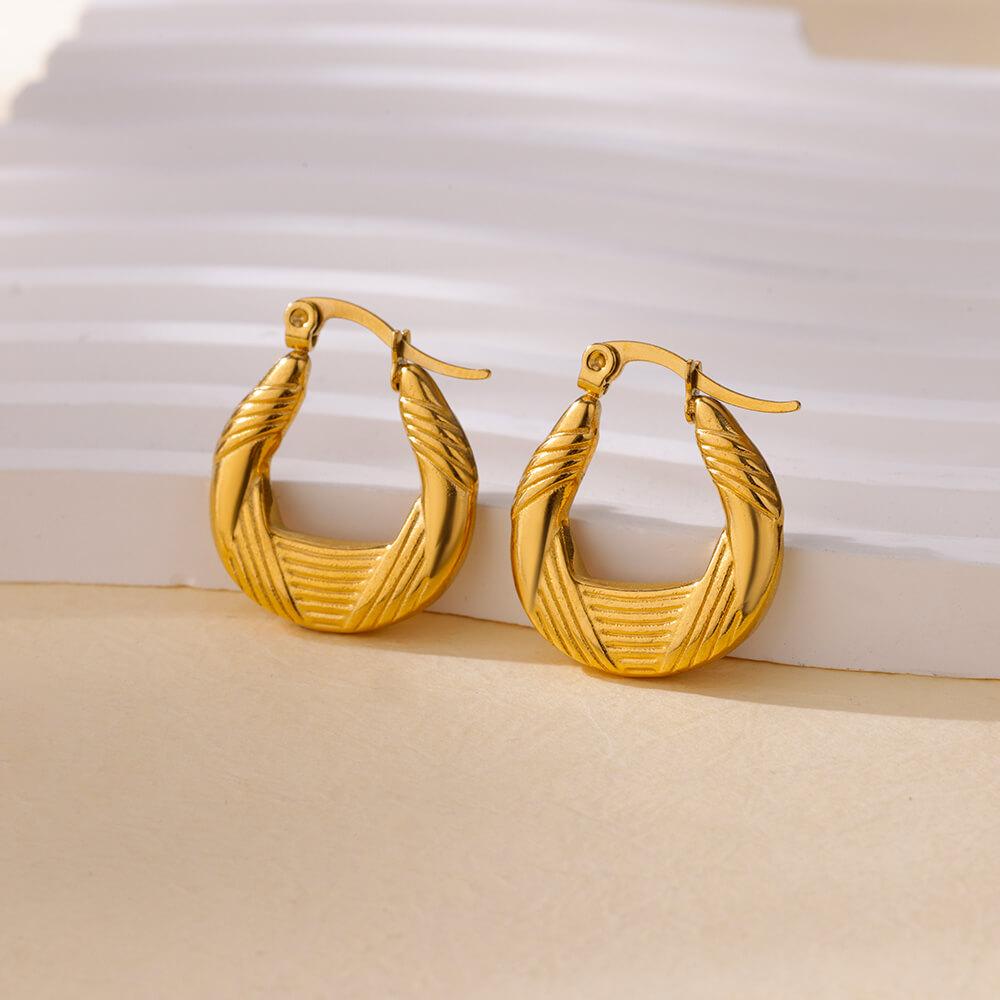 Stainless Steel Hoop Earrings for Women Men Gold Color Stainless Steel Earrings 2025 Trend  Piercing Earring Jewelry