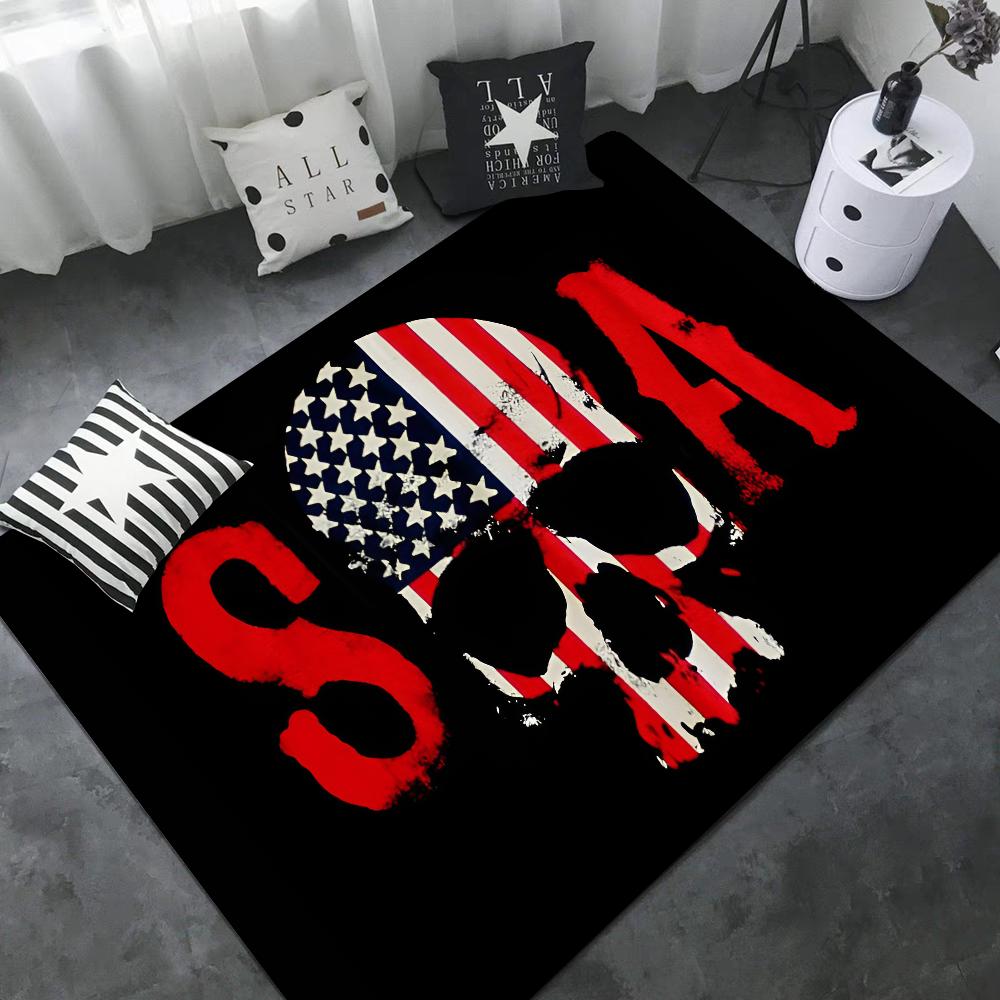 Syn anarchie Americké podložky do místnosti Protiskluzové Absorbují vodu Dlouhá pruhovaná podložka Podložka do ložnice Vítejte Rohožka