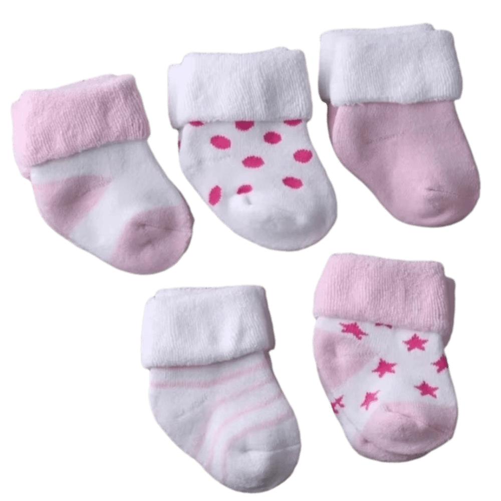 5 Pairs Non-Skid Design Newborn Socks Cotton Floor Stocking New Winter Socks  for 0-3 Years Old
