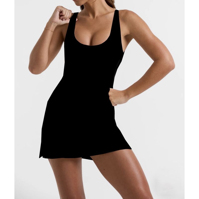 Foreign Trade European and American New Yoga Jumpsuit Running Yoga Backless Anti-exposure Bottoming Quick-Drying Sports Tennis Skirts
