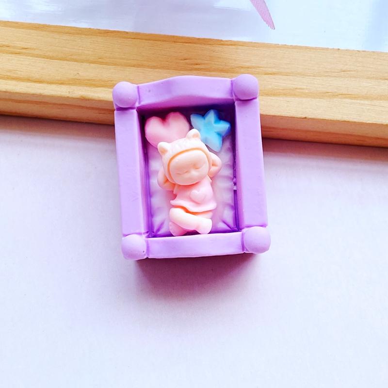 6pcs New Mixed Cute Mini Simulated Crib Flat Back Cabochon Crafts Clothing DIY Scrapbooking Accessories
