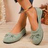 Bow ballet shoes flat single shoes women's new spring and autumn soft-soled beanie shoes gentle evening shoes