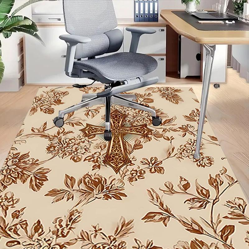 

1PC cross floral Non-Slip Floor carpet, suitable for Office, bedroomand playrooms. It can also be used as a sofa footrest cover-T78 60cm by 90cm