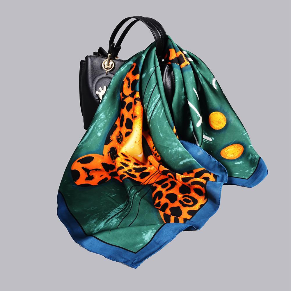 Yellow Blue Women Silk Scarf Accessory 70*70cm Fashion Girls Pattern Winter Scarves Bufand Spring Fall Square Head Scarf