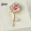 Brooch Pin Three-Dimensional Rose Shape Enamel Drip Technology Bridal Dress