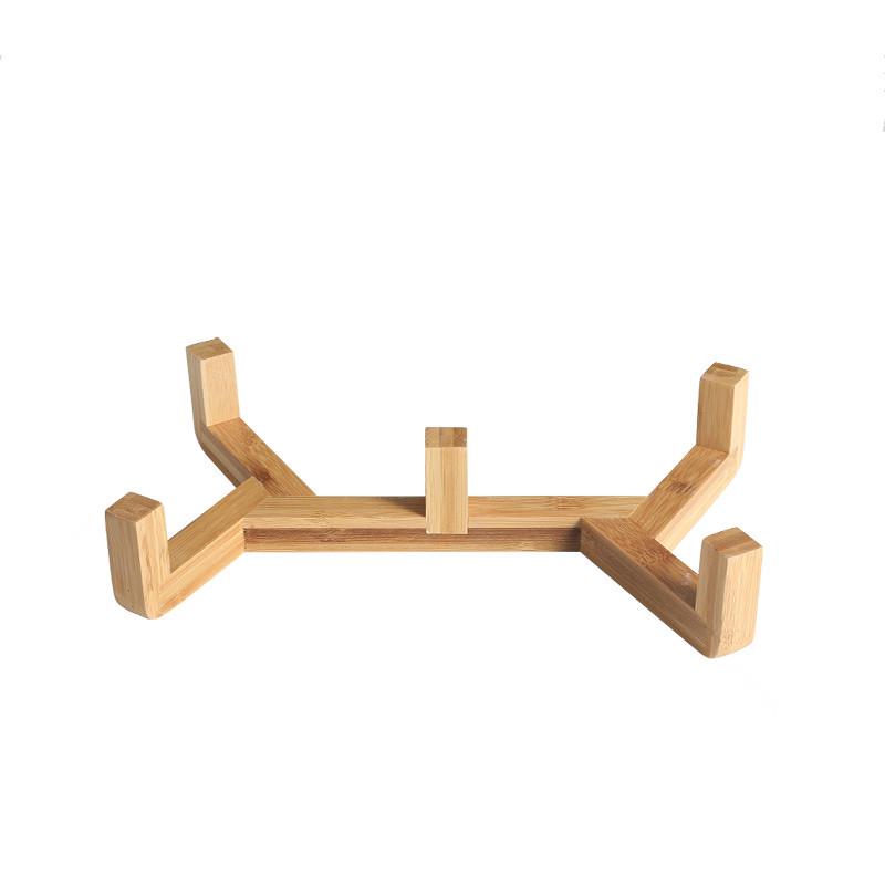 Ceramic Salad & Noodle Bowl Set with Wooden Stand - Black