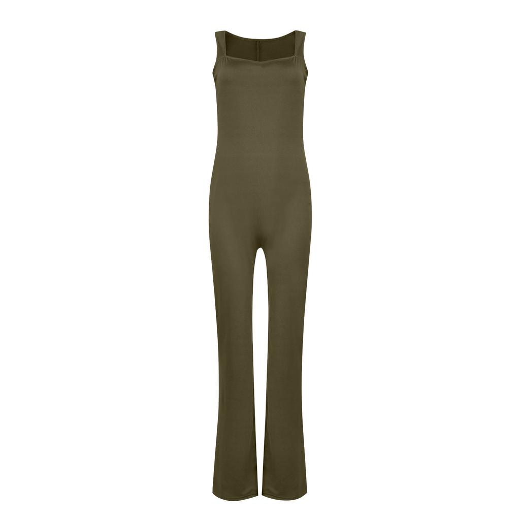 Women's Wide Leg Jumpsuit Women's Sleeveless Sexy Tight Casual Bodysuit Fitness Clothing