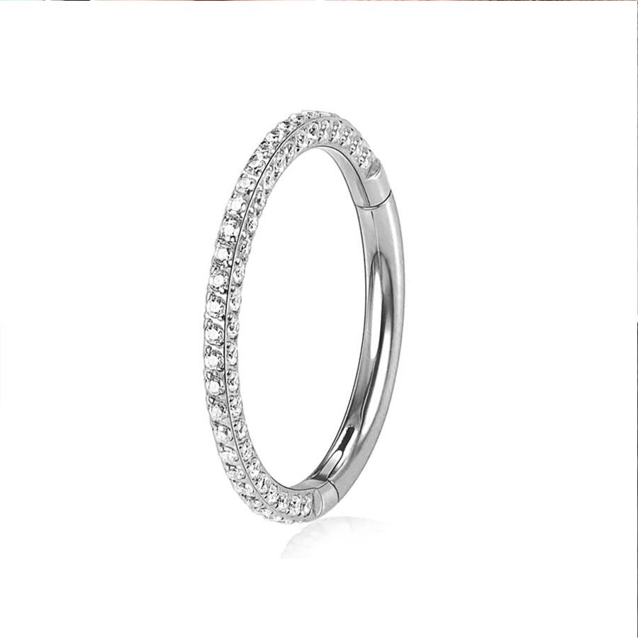 

Новое кольцо для пирсинга носа и ушей из титанового сплава G23 с тремя бриллиантами 1.2x6mm