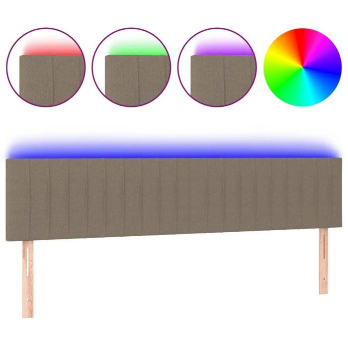 VidaXL Tête de Lit à LED Meuble de Chambre à Coucher Accessoire de Lit Double Tête de Cadre de Lit Intérieur Taupe 3121868