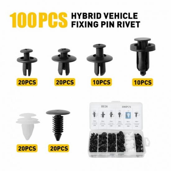 

Universal Retainer Fasteners Auto Push Trim Plastic Clips Pin Rivet Bumper