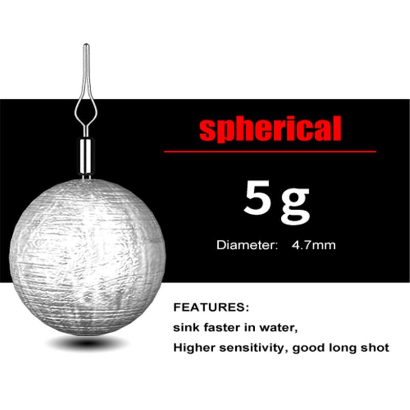 FTK 50PCS Fishing Ball, 3.5 To 14g Fishing Weight, Drain Belt Swivel Weight Length 22mm-33mm