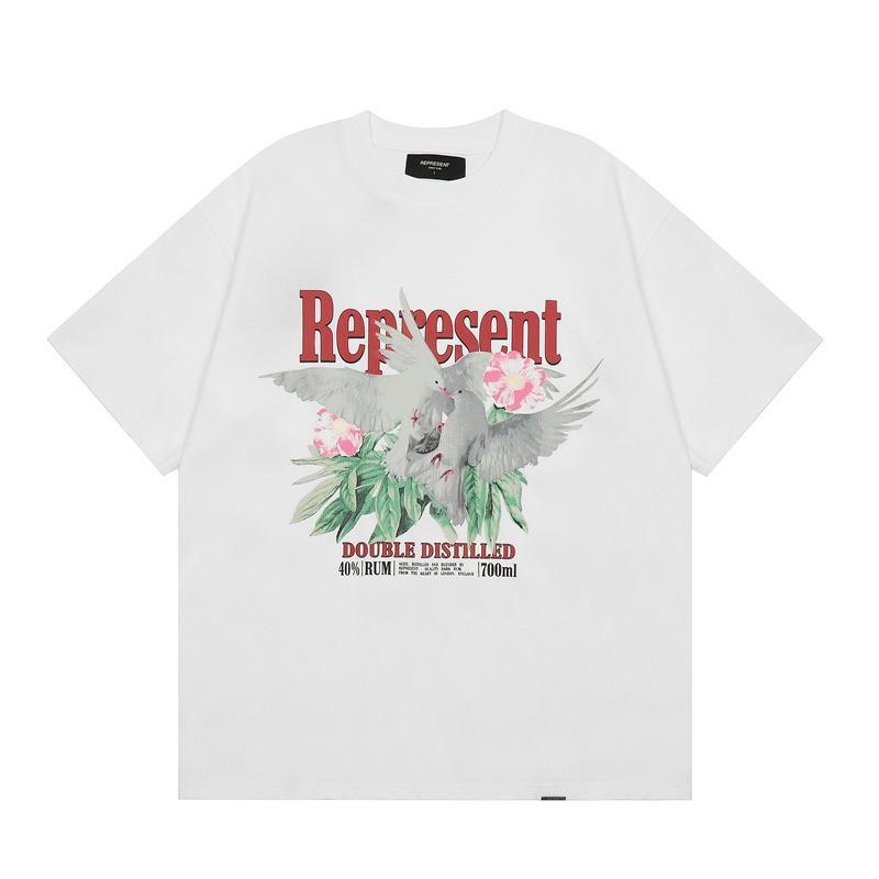 Mens Oversized Vintage Washed Cotton T-Shirt With Cartoon Animal Print Streetwear Loose Fit Short Sleeve Tee