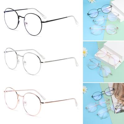 Computer Portable Round Metal Glasses Anti-Blue Light Eyeglasses Eye Protection Ultra Light Frame