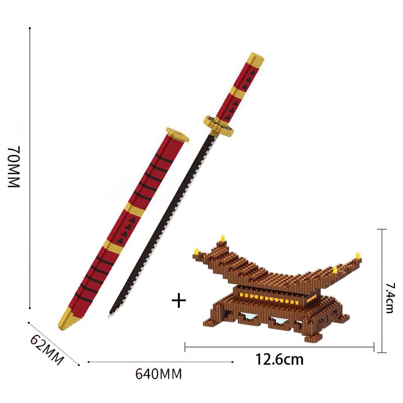 Non-Toxic Samurai Sword Cover Sword Building Blocks Ninja Blade Katana Japanese Anime Butterfly Knife Bricks Children Toys For Adult