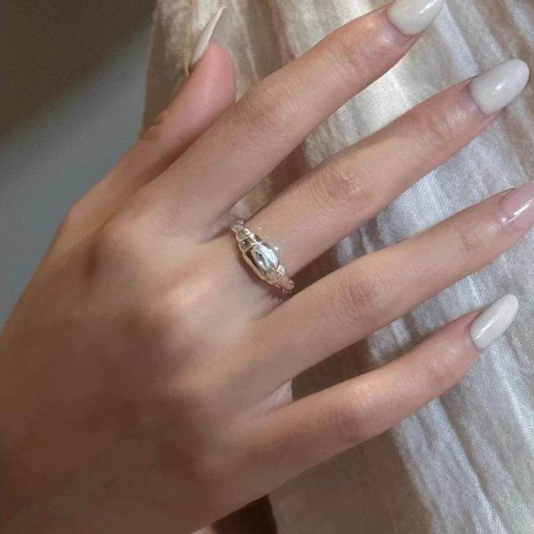 Korean Style Irregular 925 Sterling Silver Women's Versatile Ring, Non-Fading Niche Ins Design