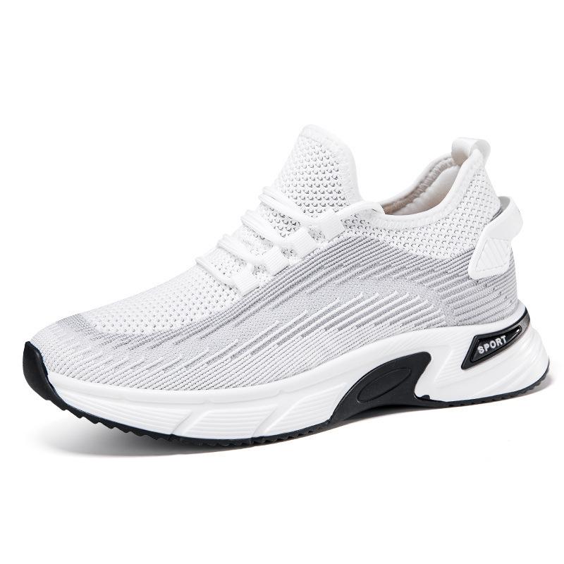 Men's Flyknit Height-Increasing Running Shoes - Lightweight, Breathable, Thick Sole Platform for Spring/Summer Fashion