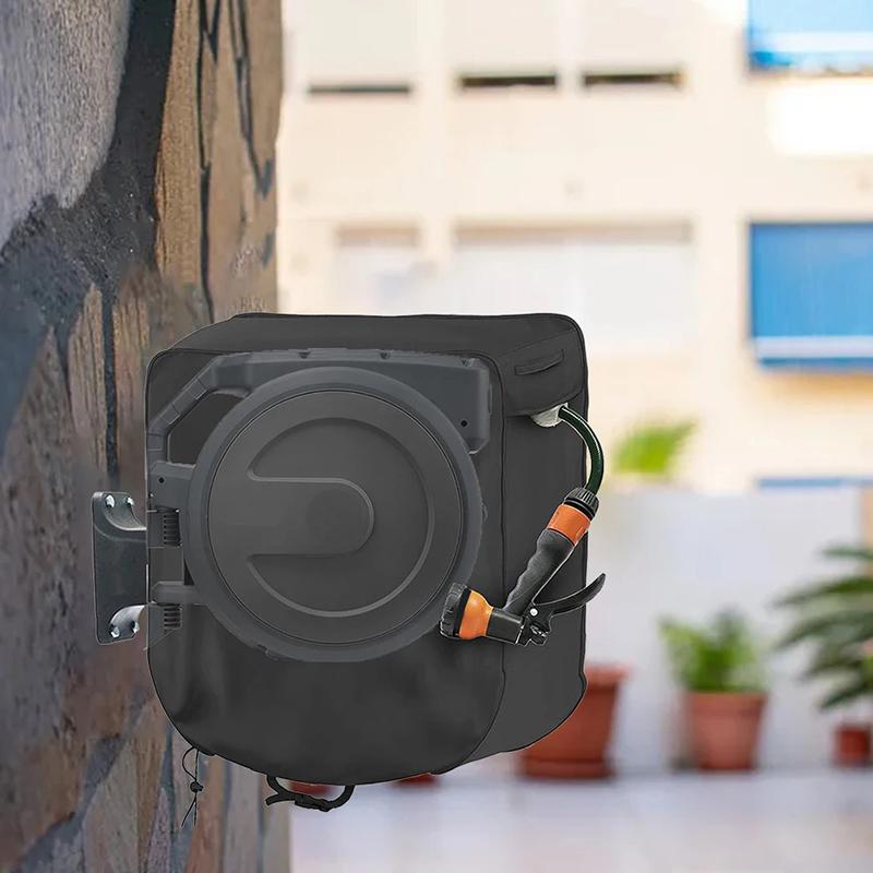 210D Oxford Waterproof Wall Mounted Retractable Hose Reel Protective Cover for Outdoor Garden Sun Protection Cover 60X45X60Cm