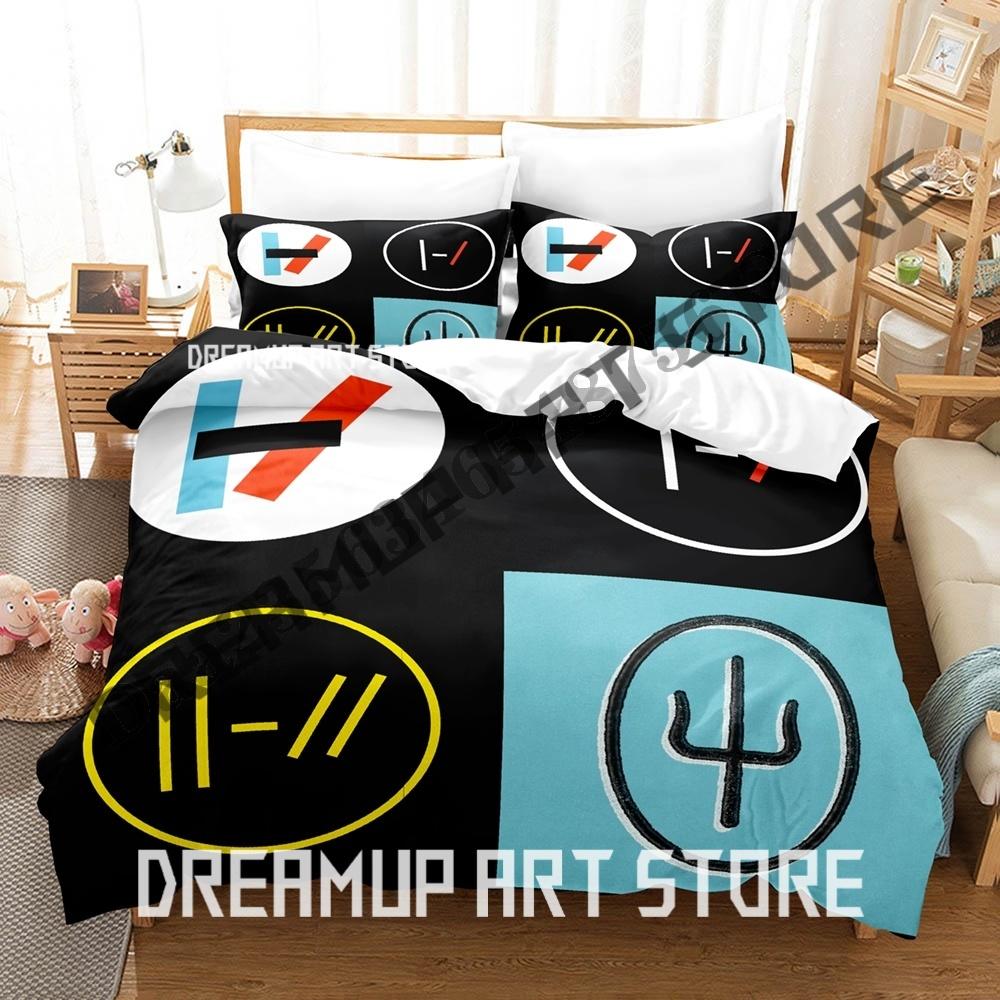 3D Печать Новый Комплект Постельного Белья Twenty One Pilots Односпальный Полуторный Двуспальный Евро Евро-Макси Размерный Комплект Постельного Белья Для Взрослых Детей Спальни Пододеяльник Комплекты Аниме Постельное Белье