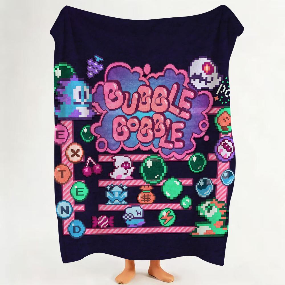 Game G Game B Bubble B Bobble Throw Flannel Throw Blanket Suitable for Sofa Living Room Bedroom