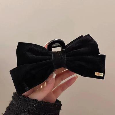 Elegante Molletta per Capelli Oversize a Doppio Lato con Fiocco Accessori Ragazze Colore Solido Fiocco a Croce Coda di Cavallo Clip a Squalo Copricapo