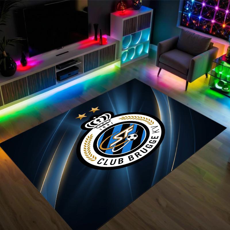 Club Brugge FC Design Crystal Velvet Carpet Cozy Non?Slip Printed Rug For Bedroom Living Room Entrance