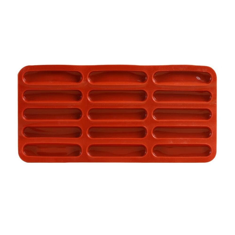 15 Hole Dessert Cake Mold Silicone Ice Cream Mold Durable Finger Biscuit Mould  Home Baking Tools