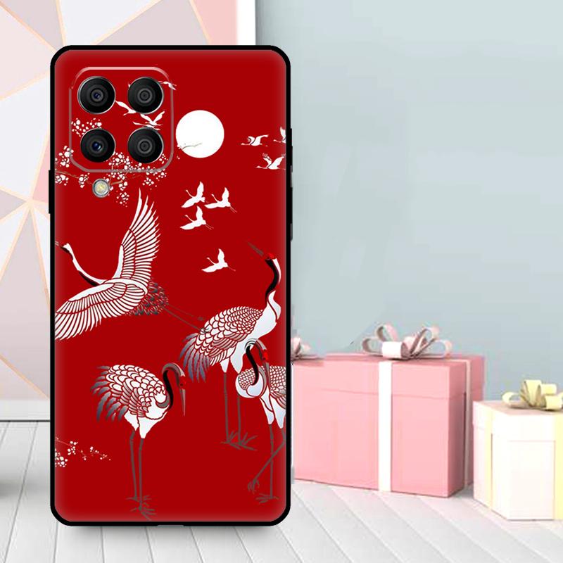 

Japanese Cranes Art Case For Samsung Galaxy M16 M31 M21 M13 M33 M53 M15 M35 M55 M36 M56 M12 M32 M52 M14 M34 M54 Samsung M20