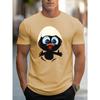 Men's Summer 100 Cotton Fashionable Casual Sports Loose and Interesting Cartoon Penguin Pattern Printed Round Neck Short Sleeved T-shirt