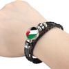 2pcs PU Minimalist Palestinian Flag Bracelets Comfortable To Wear Stylish Palestine Flag Bracelet