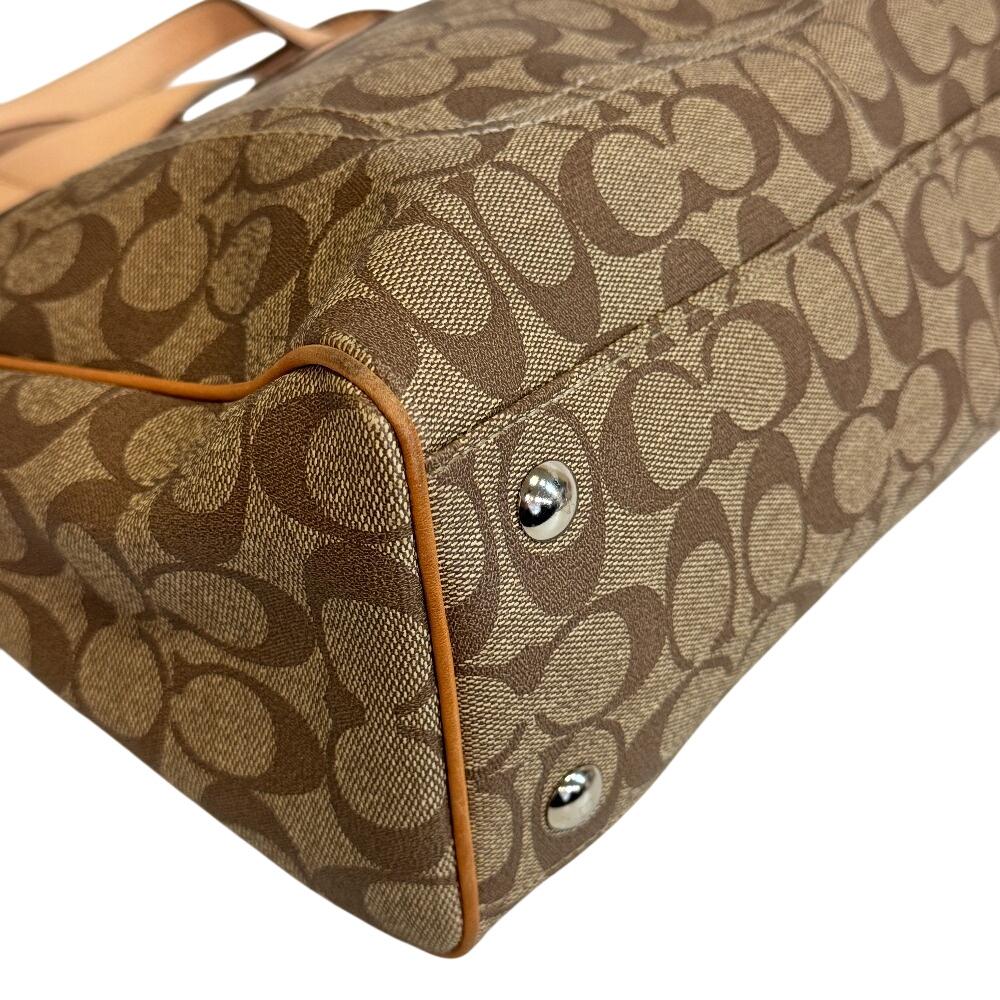 COACH 16119 2way Shoulder Shoulder Signature PVC coated canvas Handbag beige PVC coated canvas Women Used