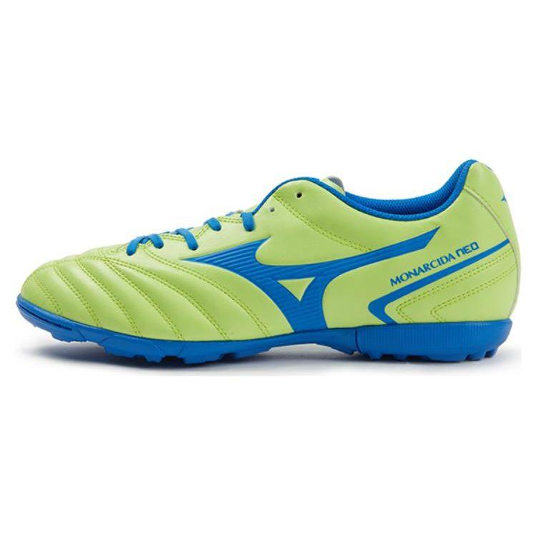 Mizuno Monarcida Neo 2 Round Toe Lace-Up TT (Rubber Studs) Durable Breathable Soccer Shoes Men Soccer Shoes Green Blue P1GD232554