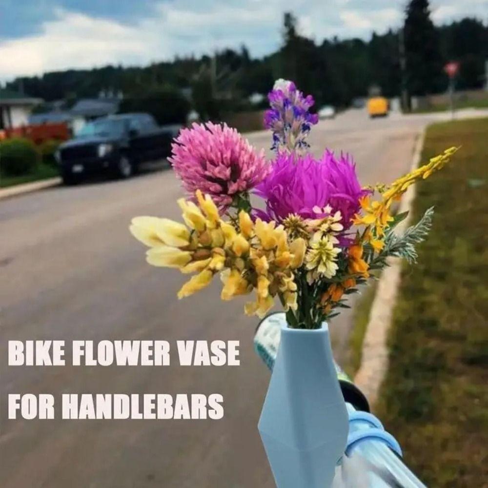 Ny Silikon Cykel Blombukett Bärbar Cykeltillbehör Mini Vas Styret Rolig Liten Blombukett