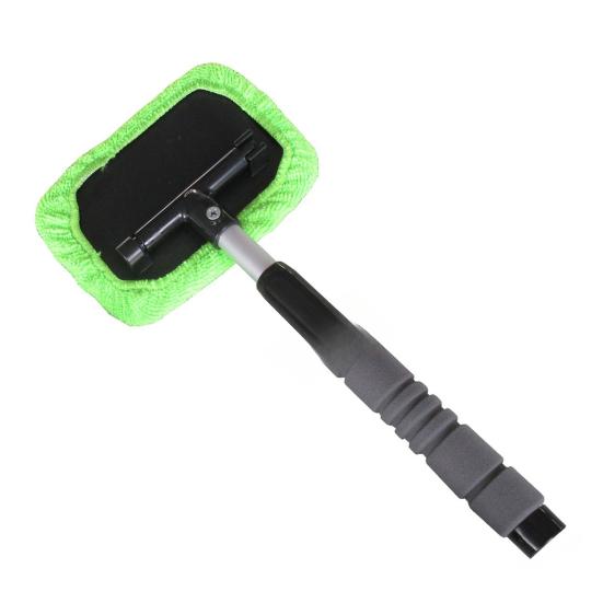 Extendable Car Windshield Cleaner Microfiber Pads Microfiber Cleaning Brush Rotating Head with 4 Windshield Cleaning Kit