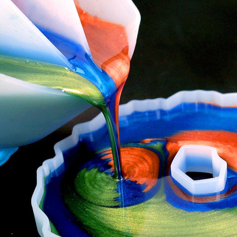4 szt. Diy silikonowe kubki pomiarowe 2/3/4/5 komór Wielokrotnego użytku kubki do mieszania farb z mieszaniem rozdzielacza