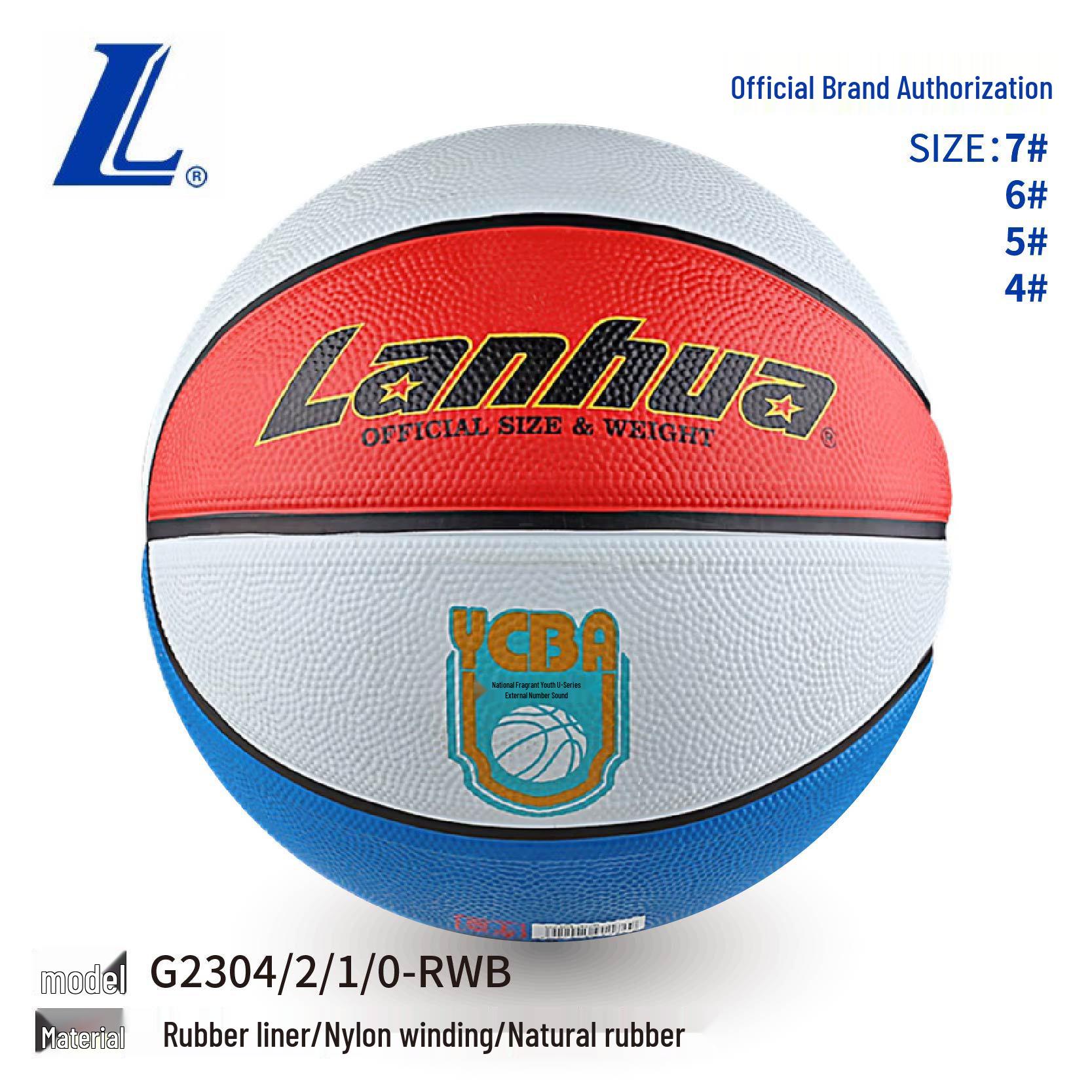 Lanhua G2304RWB Youth Blue Rubber Basketball for School Students Size 4 Basketball (Kindergarten)