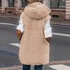 Einfarbige Kapuzenweste aus Baumwolle, beidseitig tragbar, schmal geschnitten, temperamentvolle Strickjacke, Jacke, Oberteil