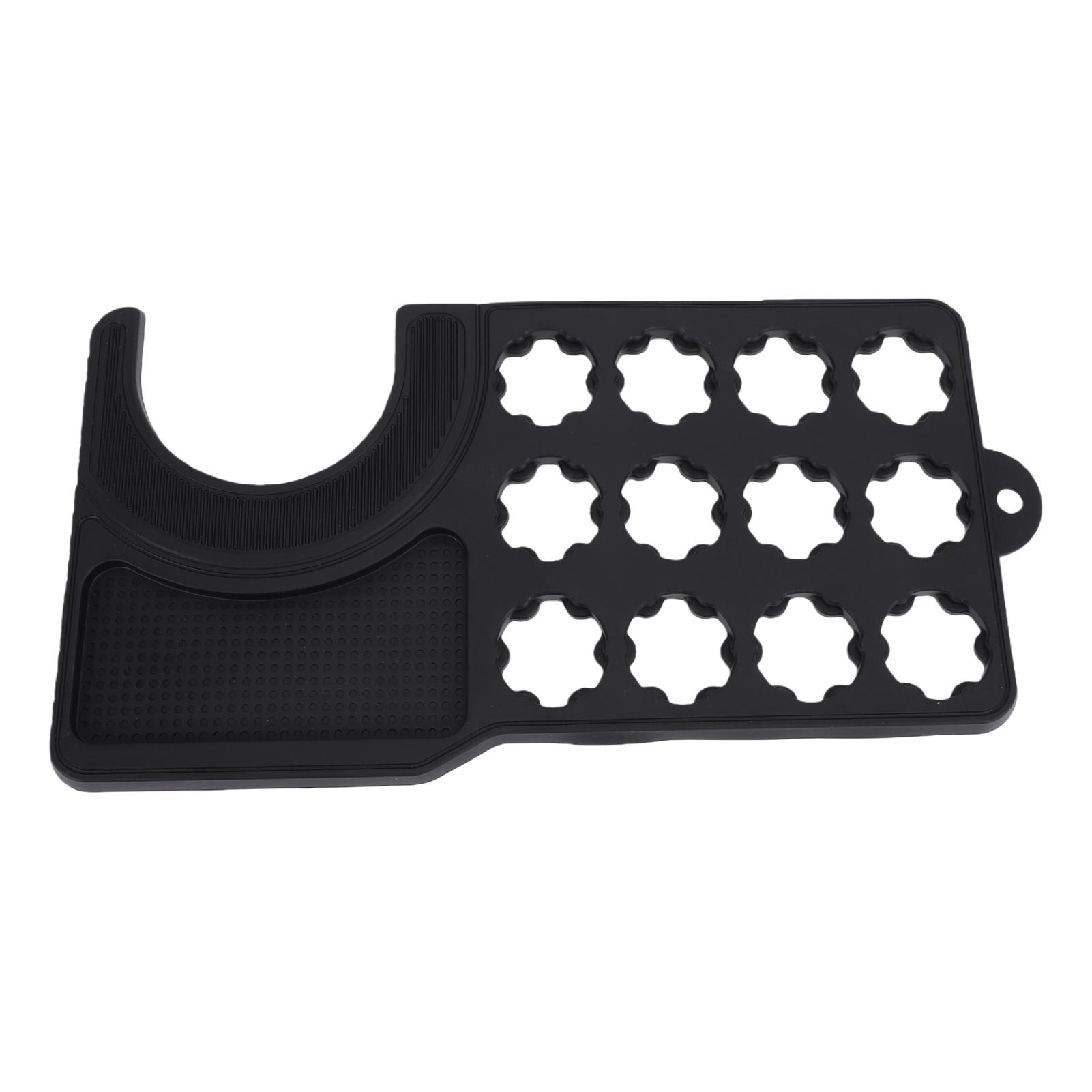 Tapis Anti-Dérapant Anti-Goutte Anti-Fuite en Silicone pour Machine à Café avec Support pour Capsules de Café pour Plan de Travail noir
