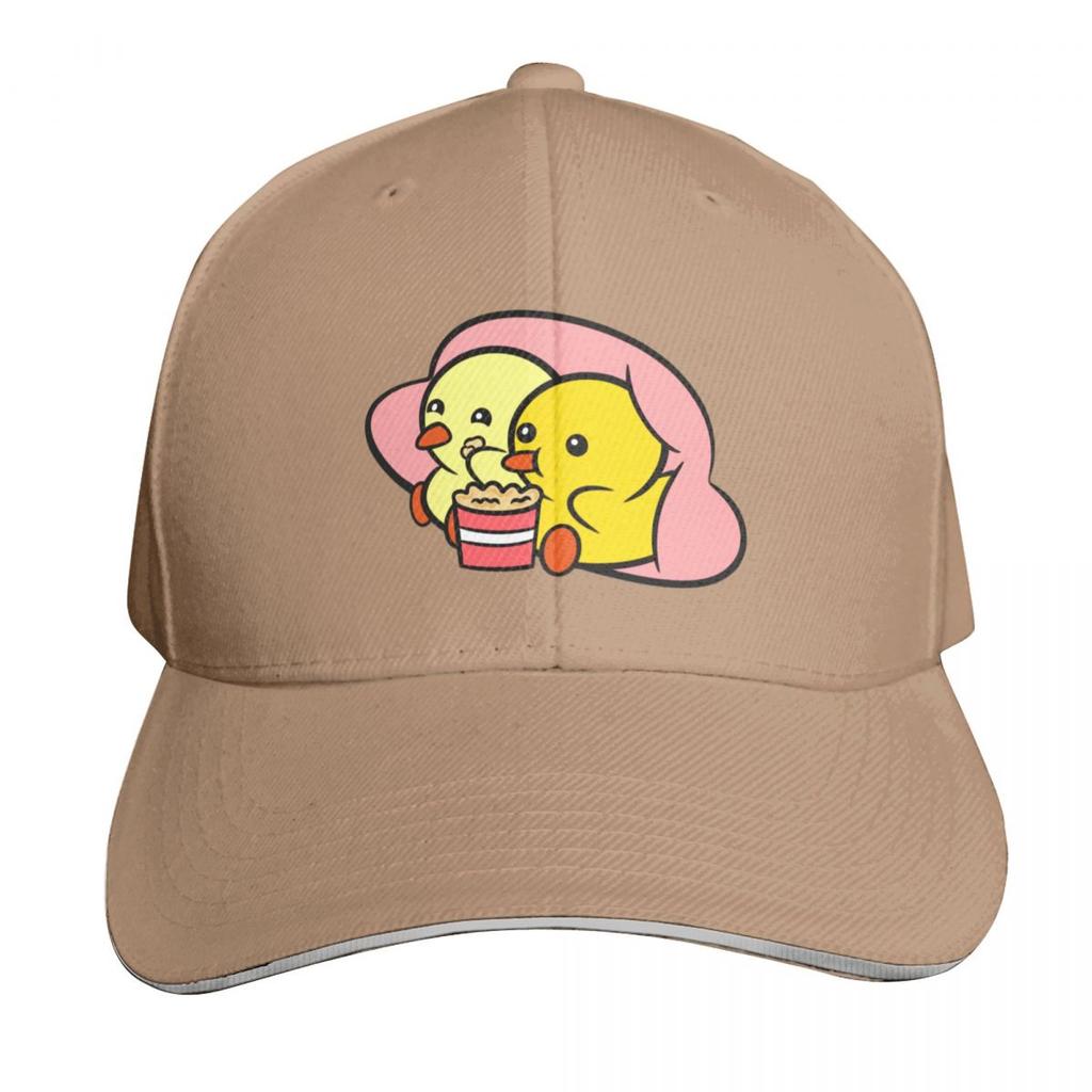 Duckie and Duck Popcorn Baseball Cap Custom Cap tactical cap Luxury Beach Outing Womens Unisexs