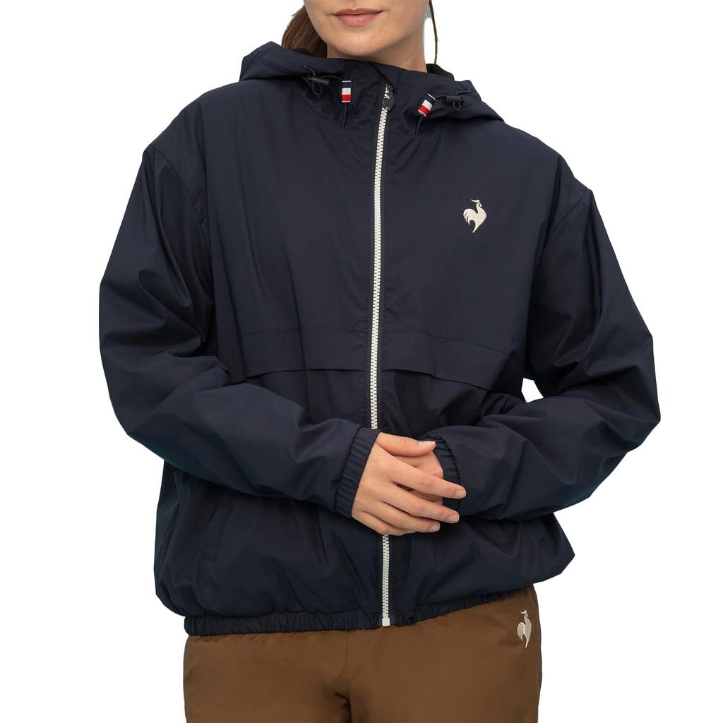 Le Coq Sportif Air Motion Windbreaker Long Easy To Move Navy Size S Jacket, Water-Repellent, Windproof, Warm, Sleeve, Lightweight, Warm, In, Women's,