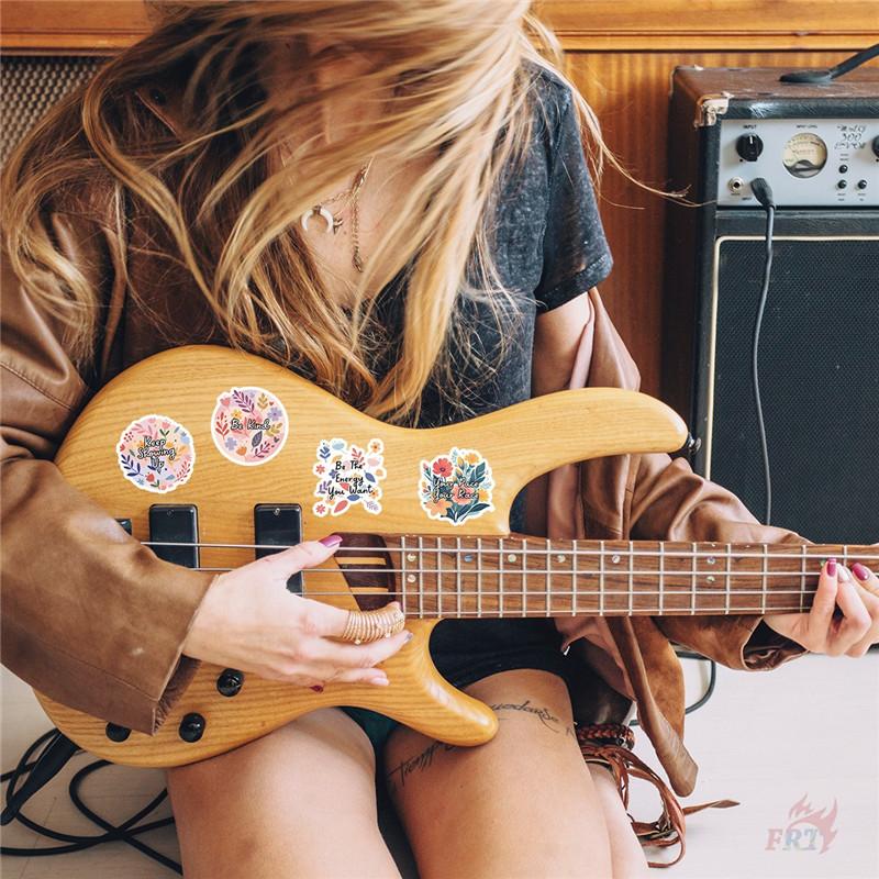 50Pcs/Set Flowers Healing Phrase Stickers DIY Fashion Waterproof Doodle Decals Stickers