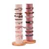 Wood Base Cylinder Hair Ornament Stand Space Saving Hair Ties and Accessories Display Rack Hair Scrunchies Holder