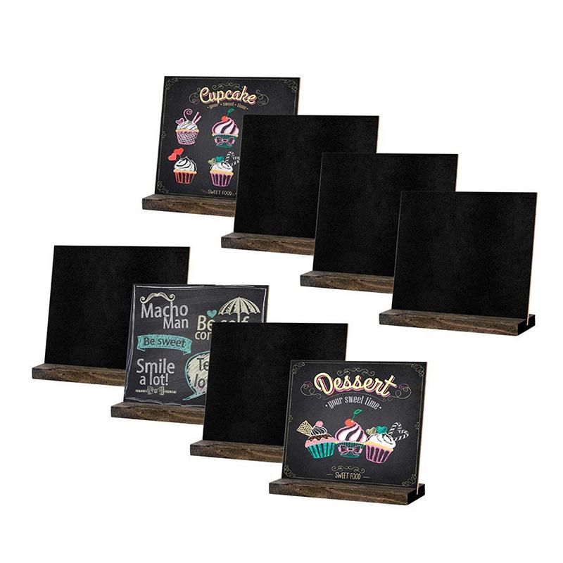 Vintage Small Blackboard Bar Counter Message Board Desktop Decoration Wooden Blackboard Stall Hand-Painted Sign Message Board onesize