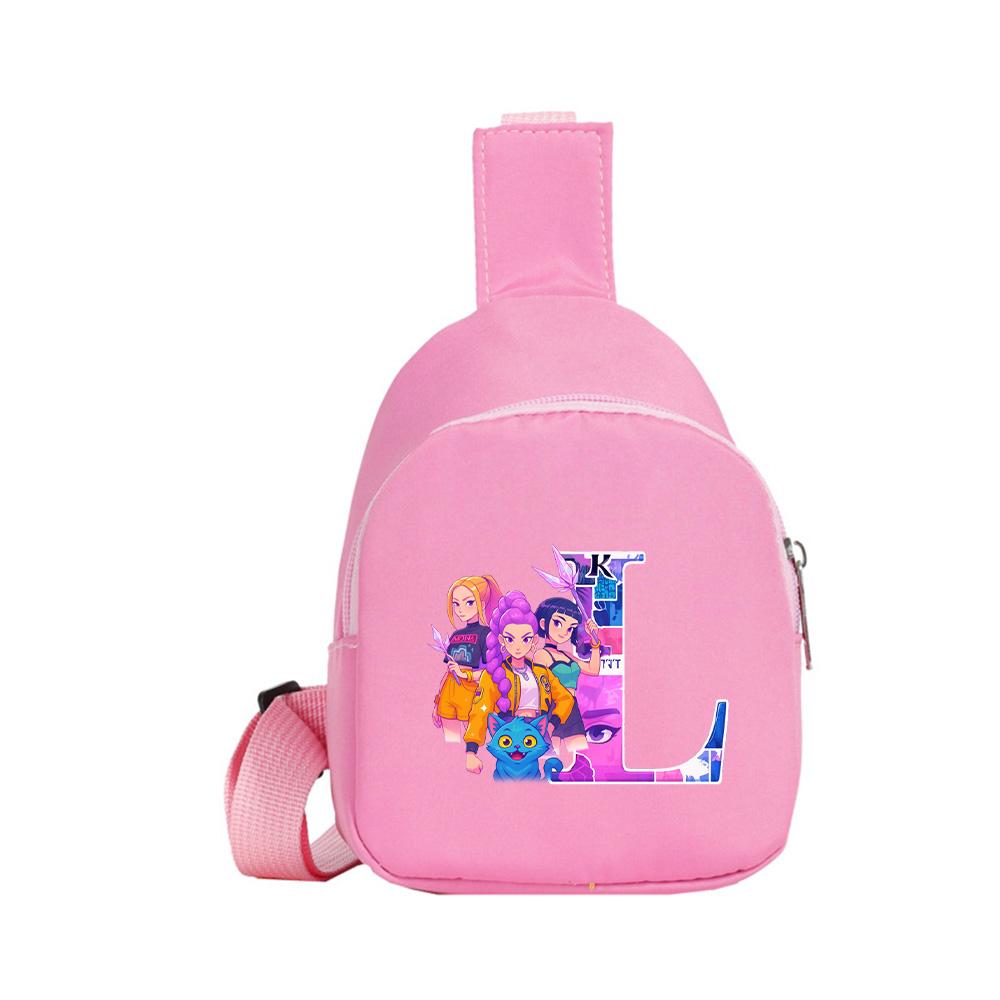 Anime Tegneserie 26 Engelsk Bogstav K-Pop Dæmonjægere Kawaii Brysttaske til Dreng Pige Skuldertaske Studerende Bærbar Crossbody Pung Barn Julegave