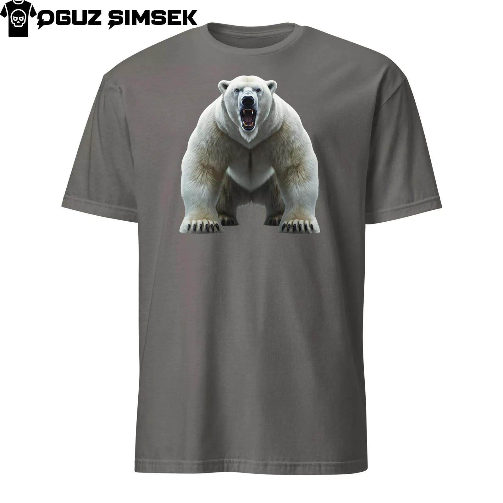 Unisex Softstyle T-Shirt Mens Womens Tees Top | Roaring Polar Bear Graphic | Fierce Animal Design XL