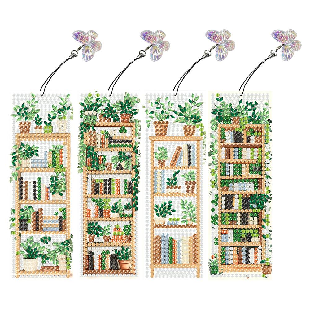 4Pcs Special Shape Animal Diamond Art Painting Bookmarks with Pendant Diamond Art Bookmarks Gift for Reader Crafts Lovers