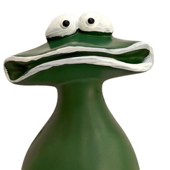 Whimsical Frog Garden Statue Cute Big Mouth Frog Figurine with Goofy Expression for Patio Lawn Yard Balcony Porch Outdoor Indoor Decor