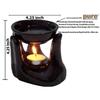 Ceramic Hand Type Aroma Diffuser Oil Burner with Lavender & Rose Oil 10ml Each (Black)