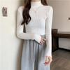 Women's Slim Fit High Neck Sweater: Korean Style, Long Sleeve Knit Top for Autumn/Winter 2024