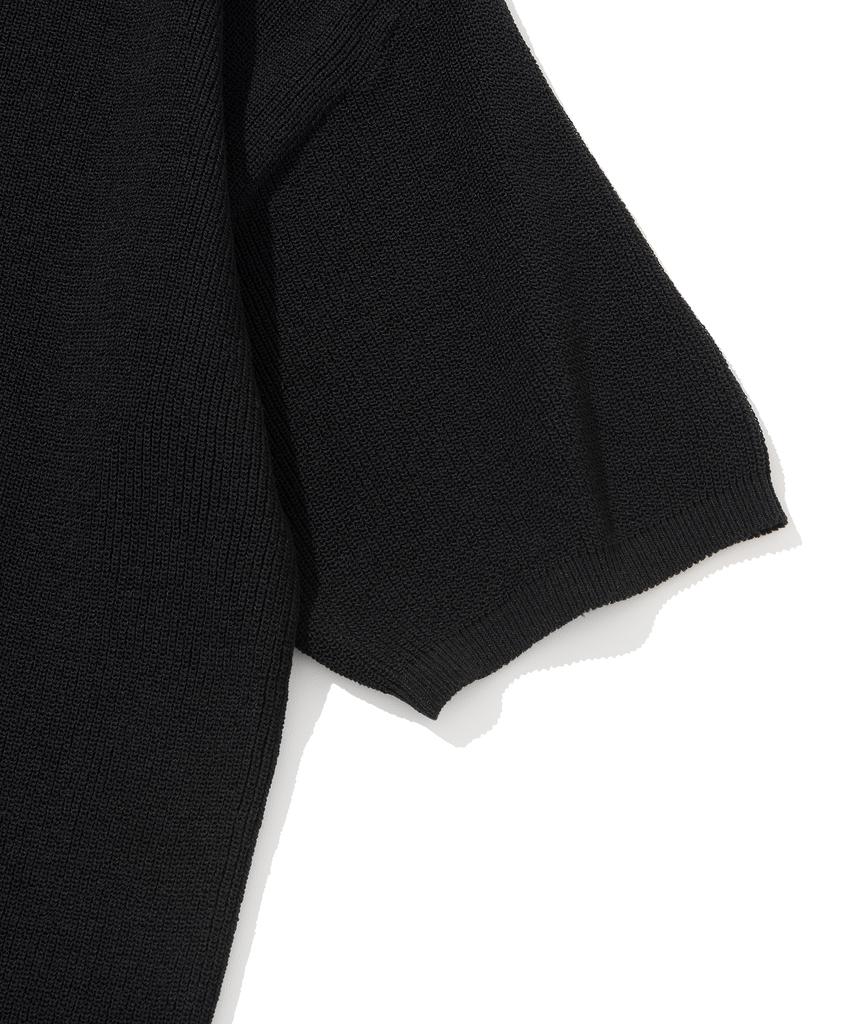 KNITTED Coolever Pk Short Sleeve Knit Tee Black